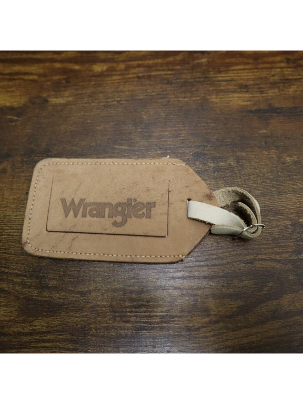 DG-151 Wrangler Leather Luggage Tag With Strap & ID Insert Tan